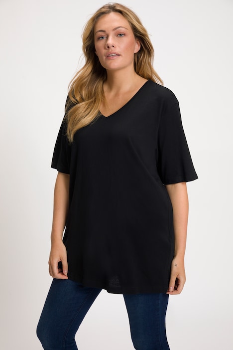T-Shirt, V-Ausschnitt, Relaxed, Halbarm