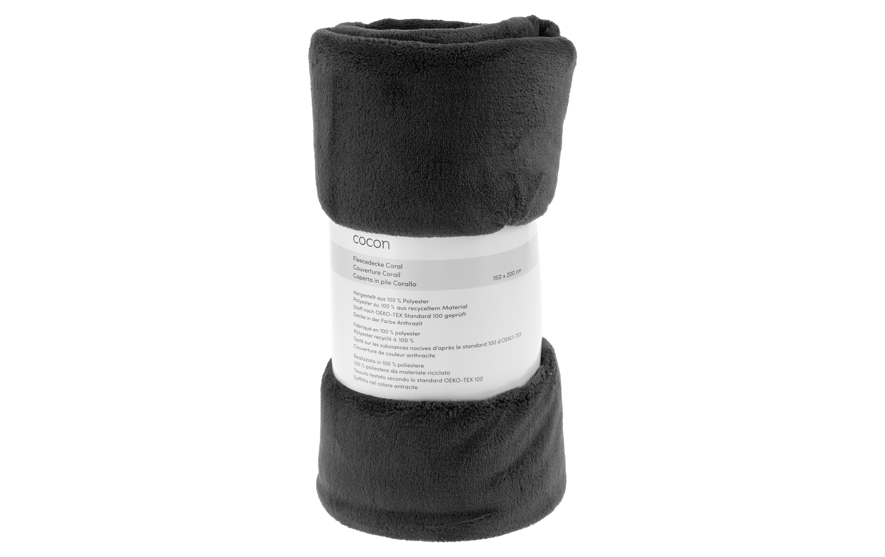 Decke Fleece Coral 150 x 200 cm, AnthrazitFlauschige Fleecedecke