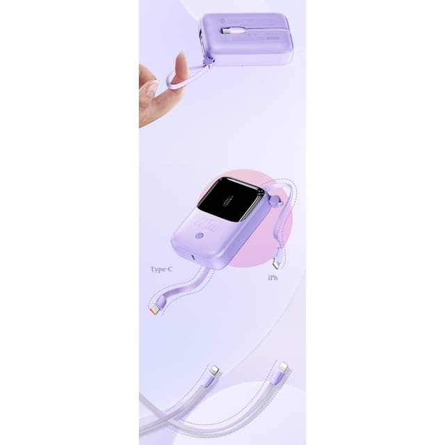 10000mAh Hurtig bærbar Powerbank Superhurtig opladning USB-C 22,5W