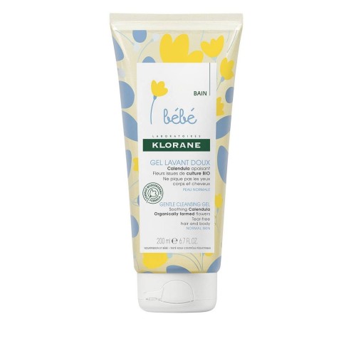 Klorane Calêndula BIO Gel Limpeza bebé para cabelo e corpo pele normal 200ml