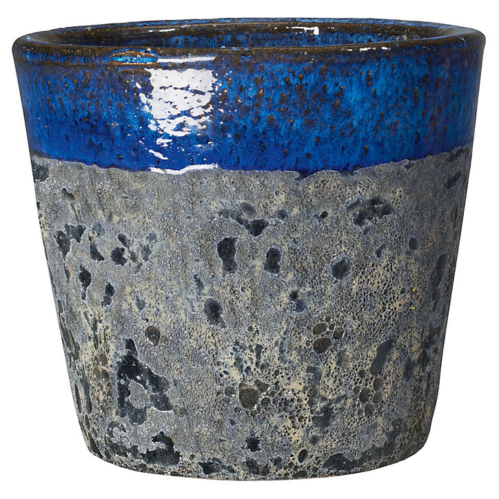 Vase Seaside en terre cuite émaillée artisanale diamètre 28cm Deroma