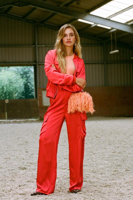 Fluresk roze dames jas