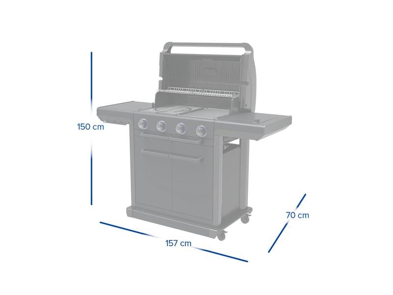 Campingaz Gasgrill 4 Series Onyx S Propangasgrill mit Blue Flame Power Brennertechnologie
