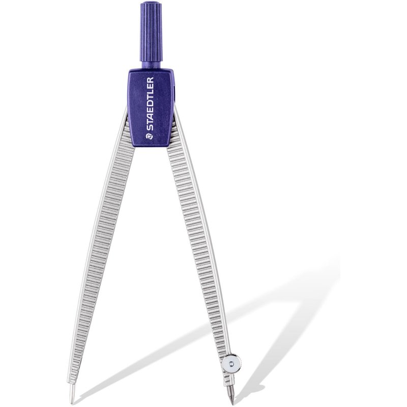 Compas staedtler 550 50 branche pointe sèche interchangeable réglette graduée mines 2mm étui rigide