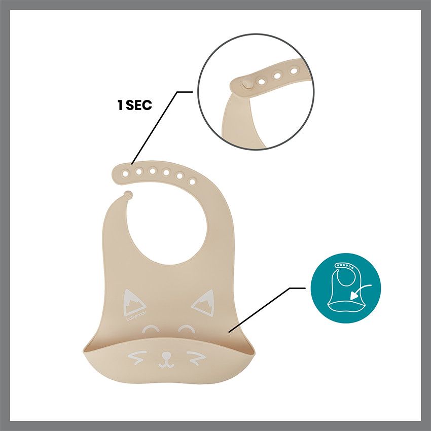 Coffret repas en silicone FIRST'ISY 6-12 mois - Renard - Ecru