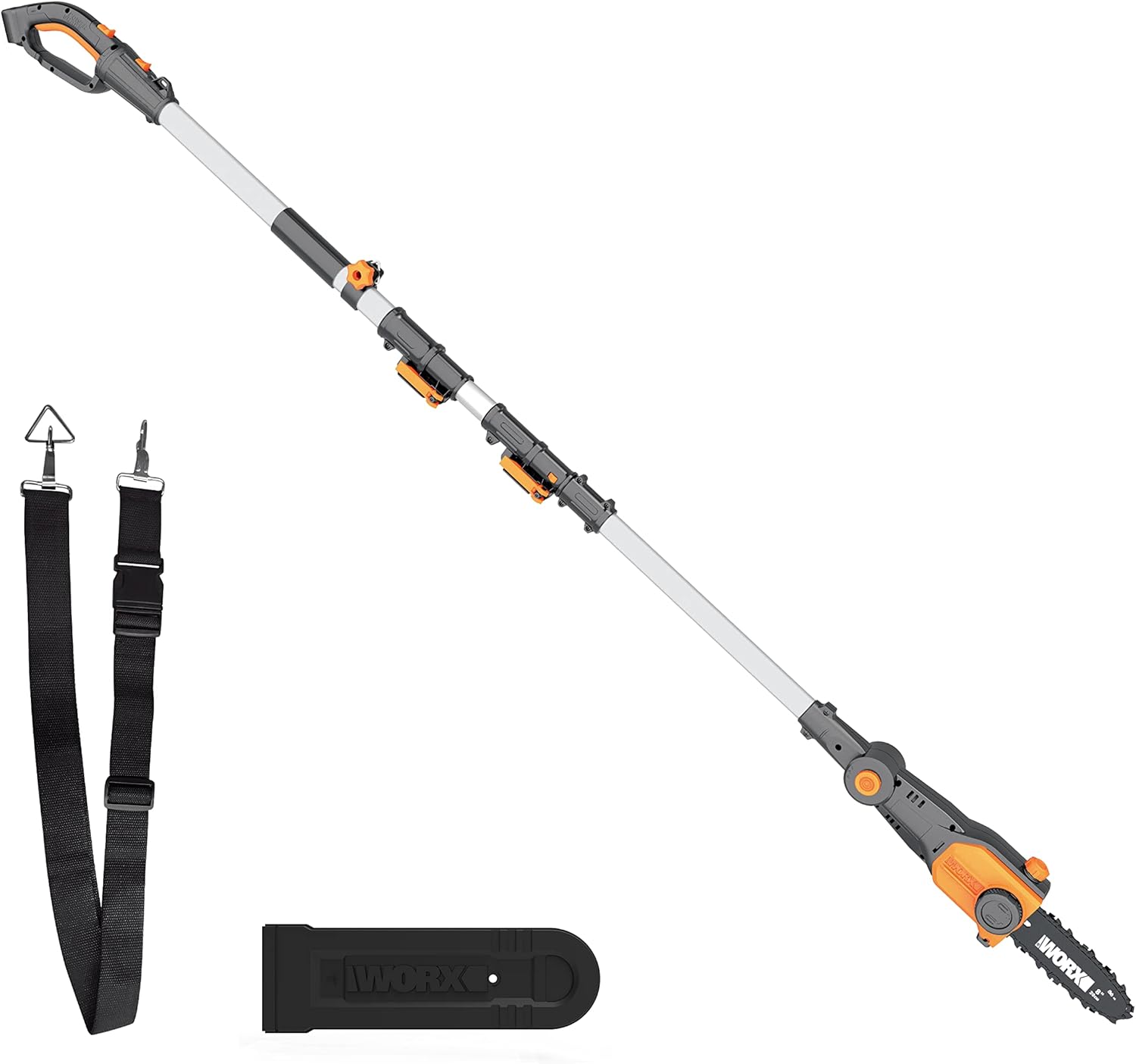 WORX Batteriebetrieben WG349E.9 Akku Teleskop-Hochentaster 20V - Praktische Kettensäge für Einsätze an schwer erreichbaren Stellen im Garten - Ohne Akku und Ladegerät, Schwarz