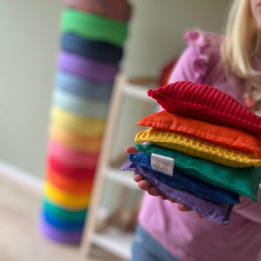 Pit and play pittenzakken - regenboog lichtgroen