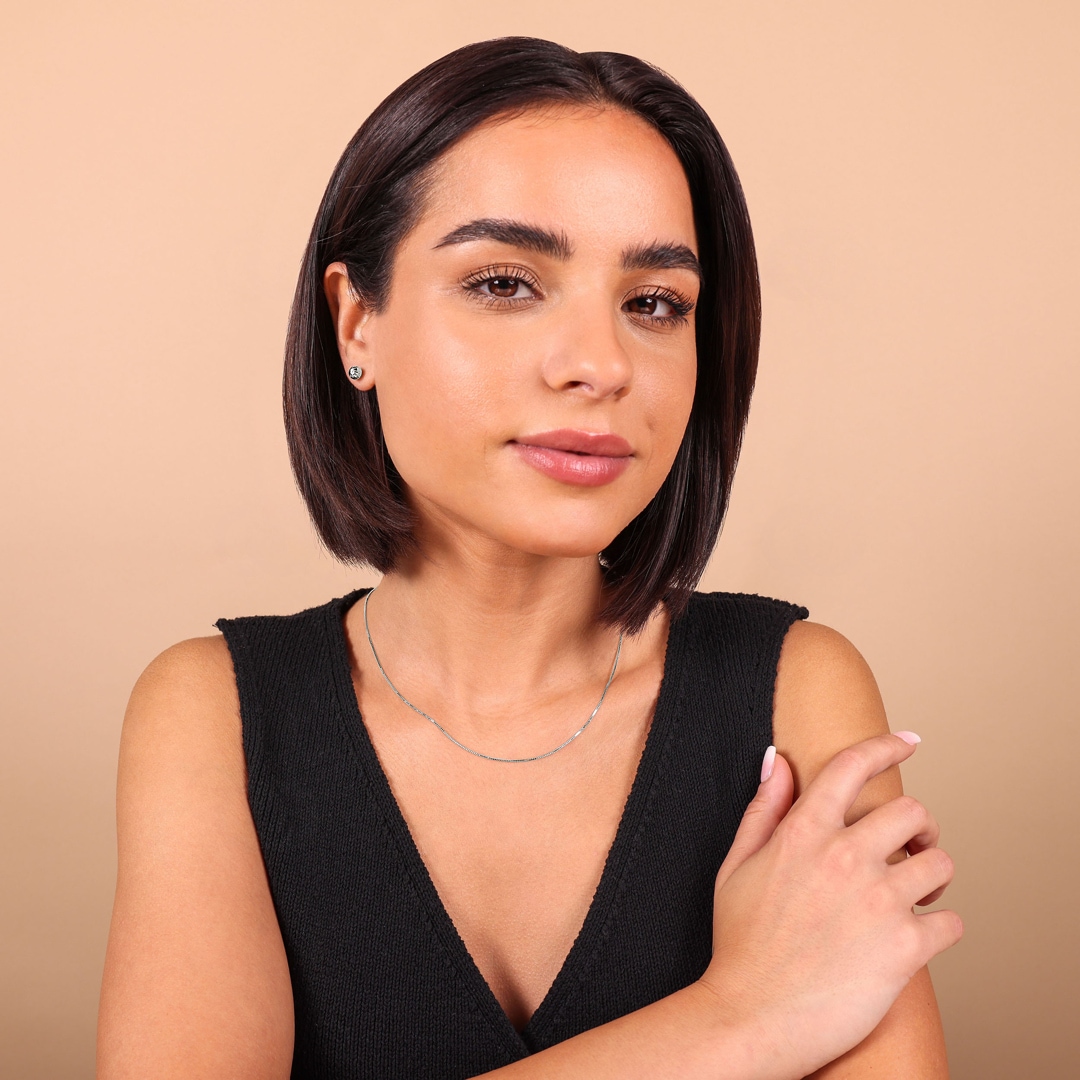 Ohrstecker 750/18 K Weissgold Kugel hohl Ø 6mm