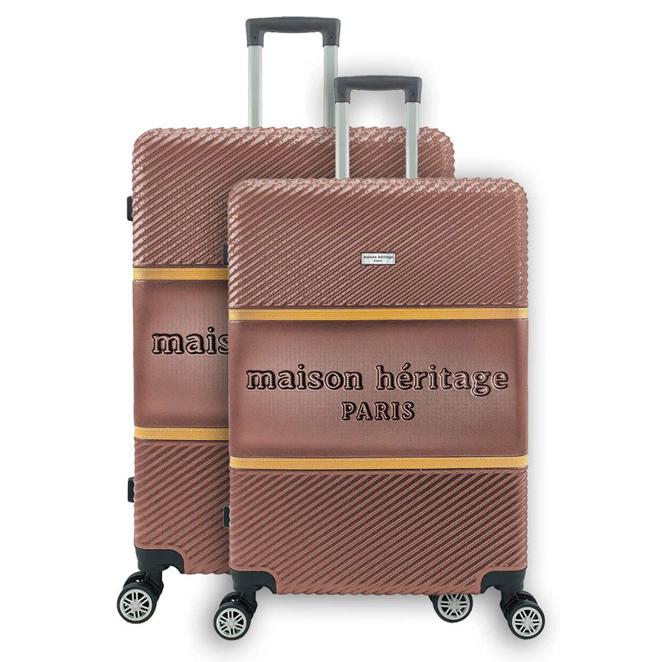 Maison Héritage 2 Valises 4 roues doubles Opéra 60/70 cm rose doré