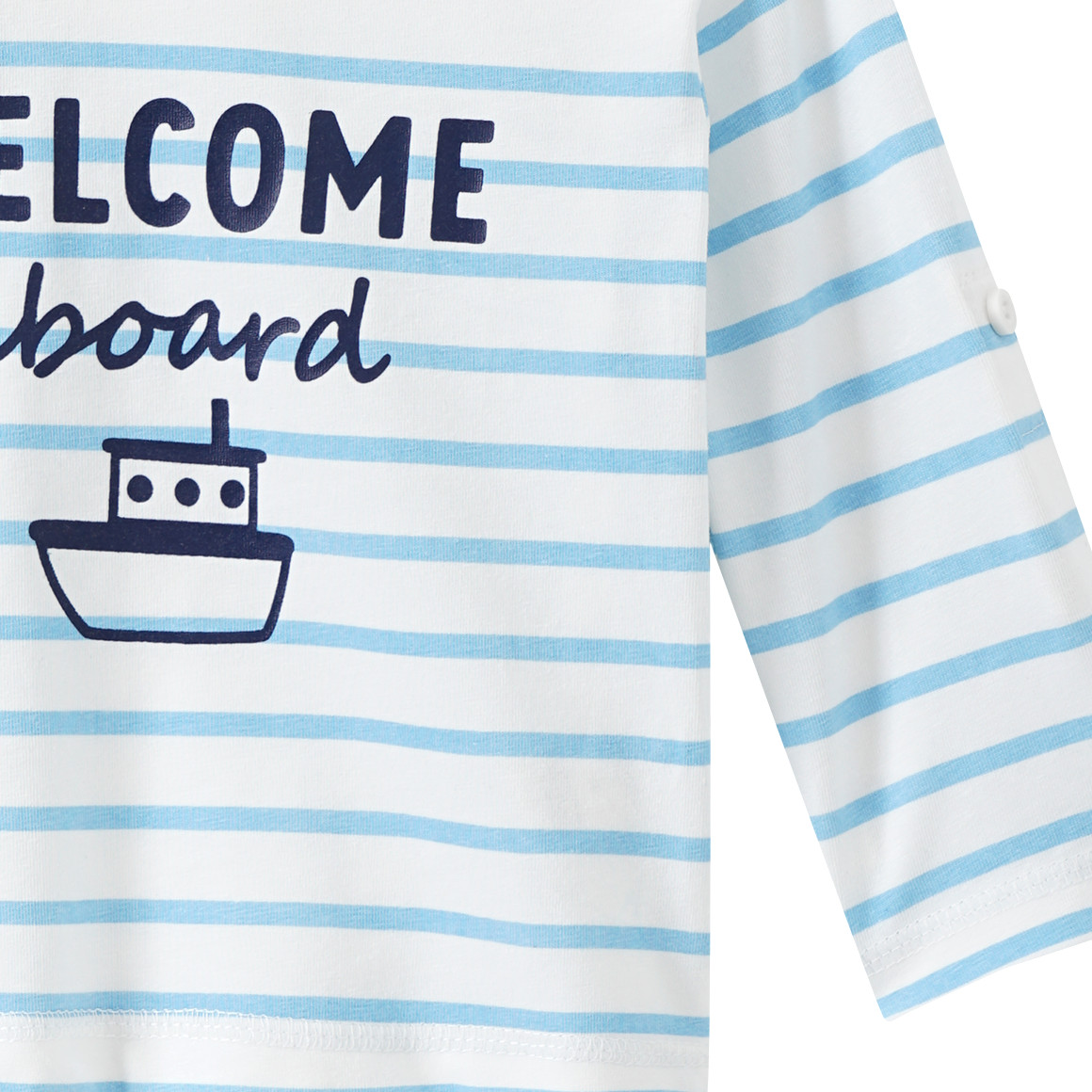 Topomini Baby Langarmshirt mit Streifen weiss / hellblau