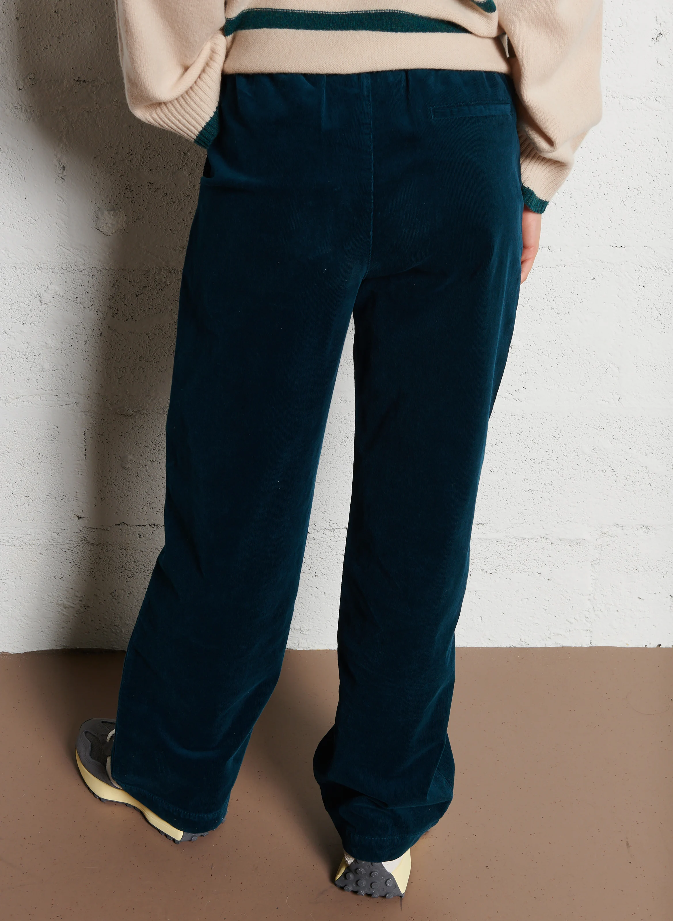 KYBELE - Pantalon large en coton mélangé | Bleu