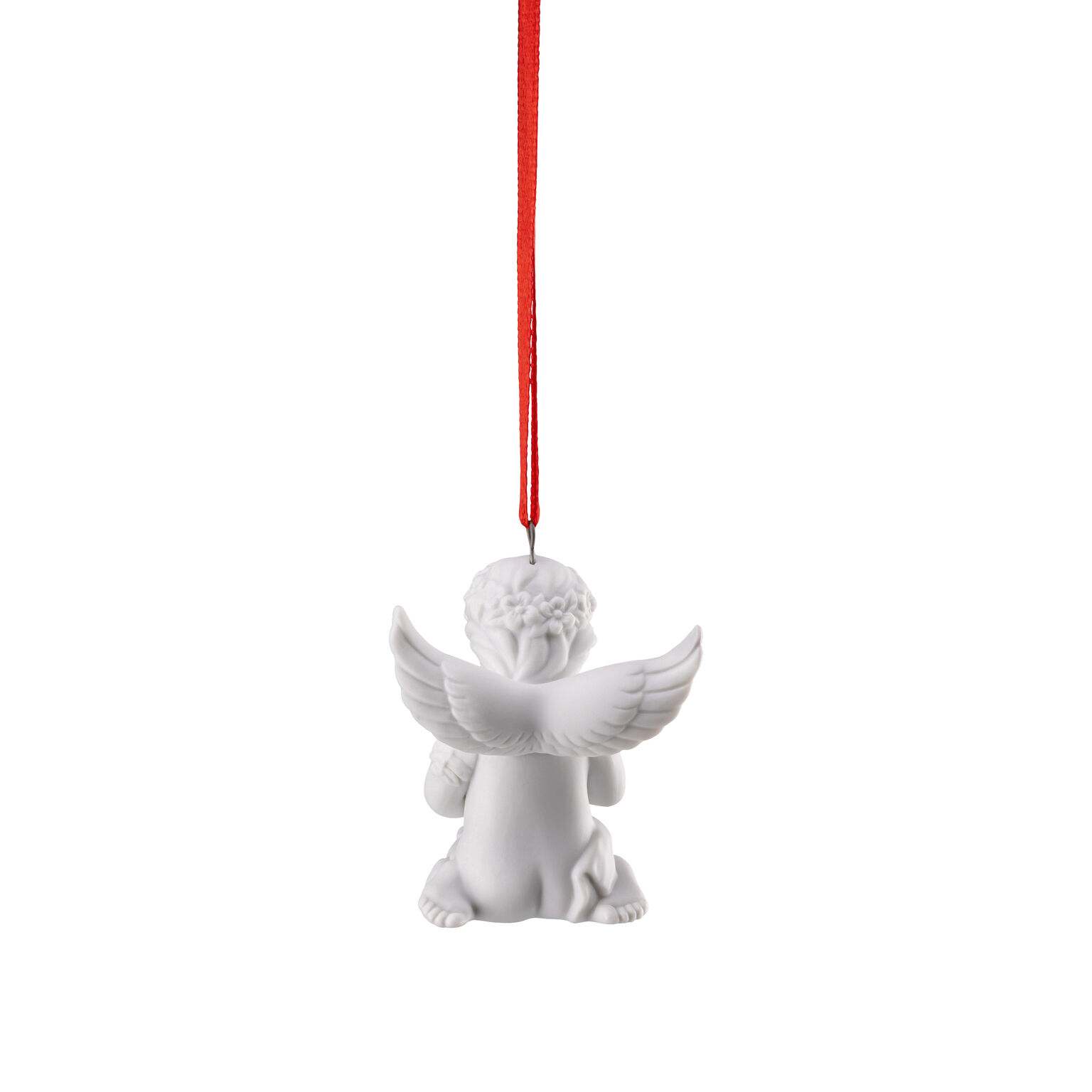 Angels Weiss matt Engel mit Blumenkranz