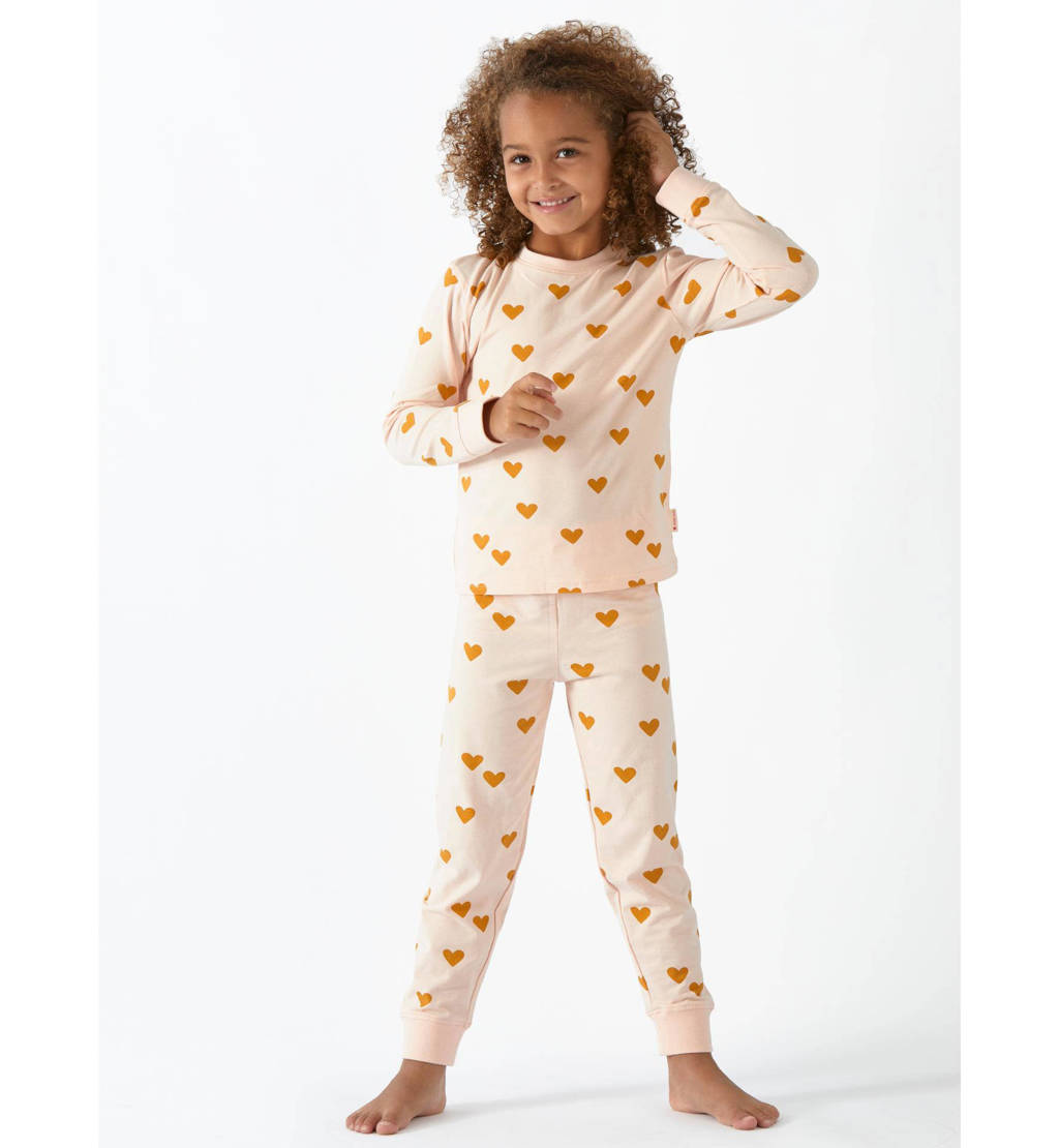 Little Label pyjama met hartjes van katoen roze