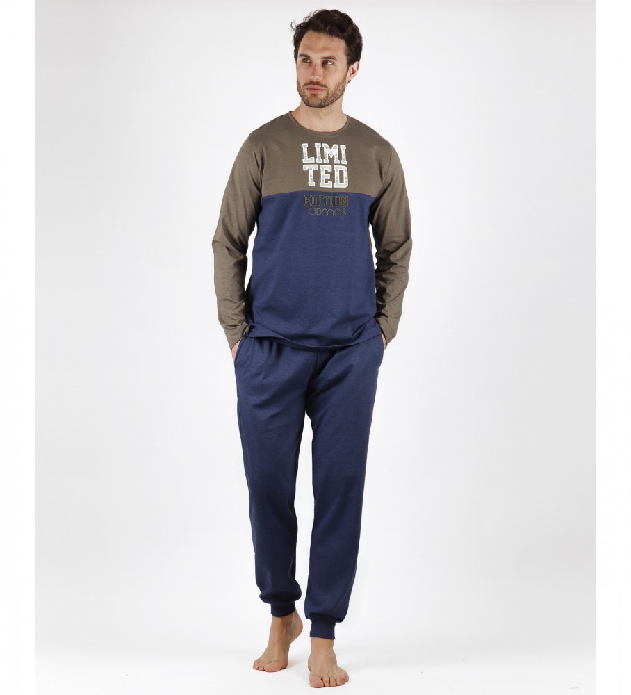 Pijama Admas Edição Limitada Marrom, Azul Marinho
