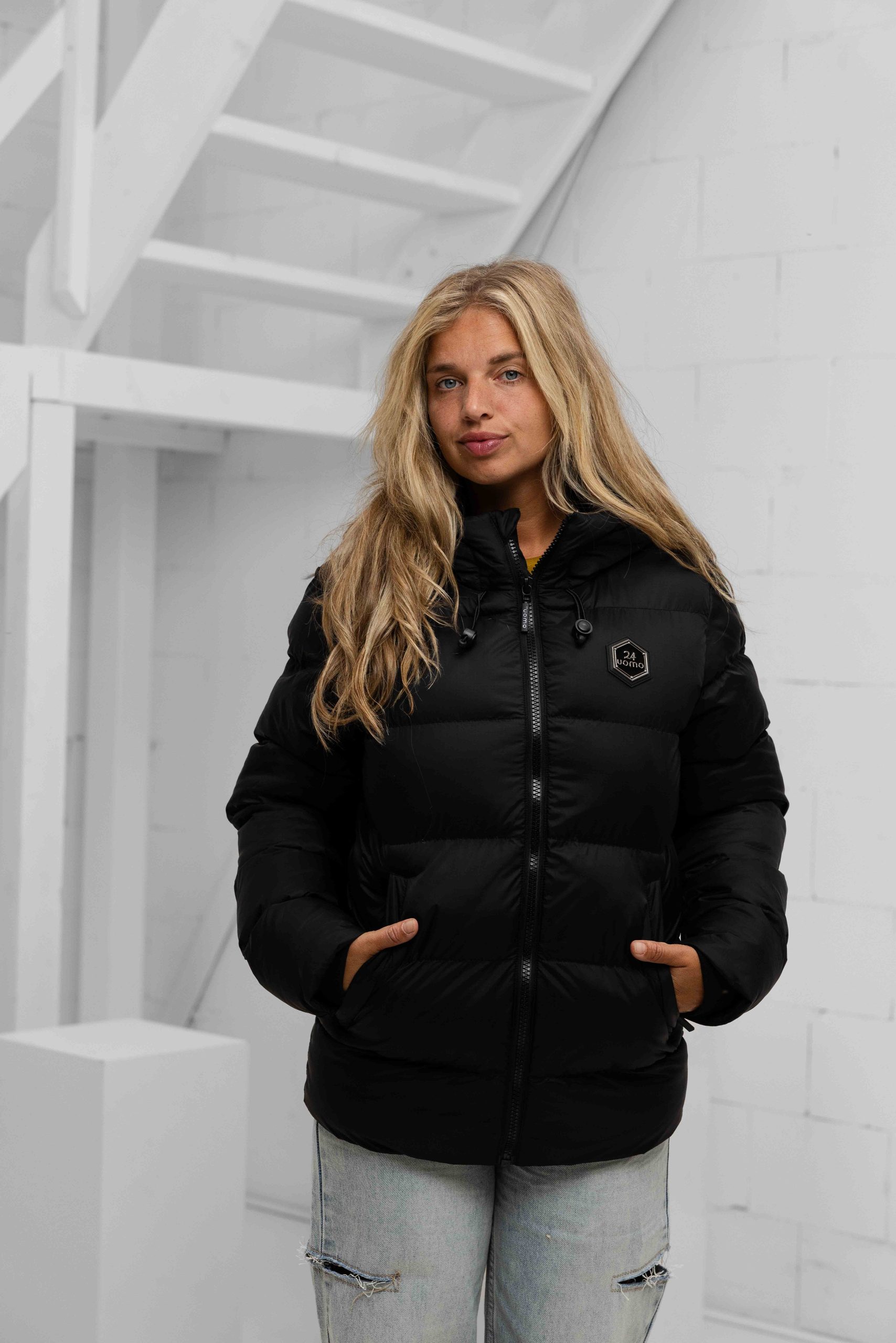 24 Uomo Puffer 2.0 Jacket Dames Zwart