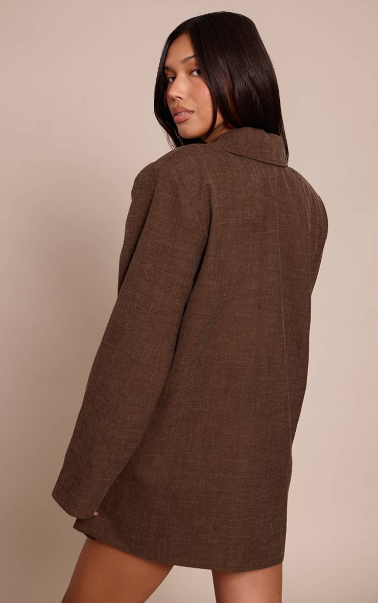 Espresso Robe Blazer Oversize En Tissu Tissé Texturé
