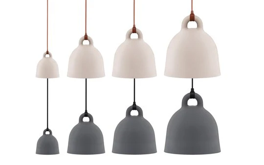 Normann Copenhagen  Bell lampe, large, grå - H: 57 cm.