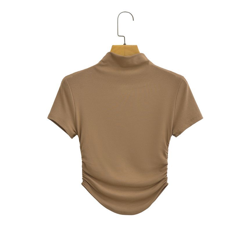 Sundine - Kort T-shirt met korte mouwen en geplooide hals