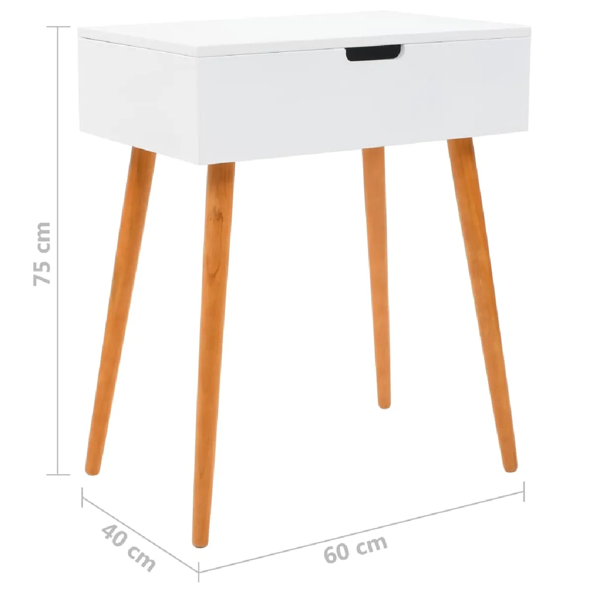 vidaXL Coiffeuse avec miroir - Blanc