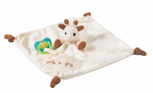 Doudou avec attache-sucette Sophie la girafe - VULLI