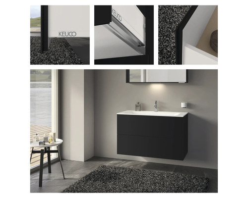 KEUCO X-Line wastafelmeubel, afmetingen (B x H x D): 100 x 60,5 x 49 cm, frontkleur: vulkaanmat, 33173970000