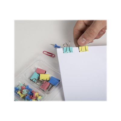 Exacompta Iderama - Kit de 58 attaches (pince-notes, trombones et punaise - couleurs pastels assorties