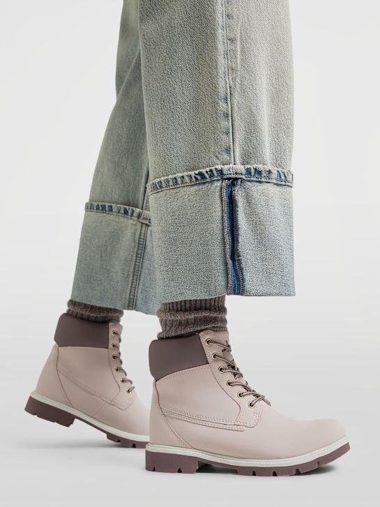 Vty Schnür-Stiefelette Lila