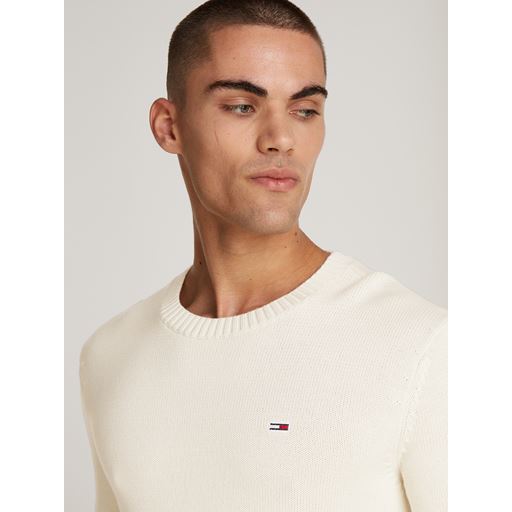 Tommy Jeans Slim Essential Cneck Striktrøje, Newsprint, M