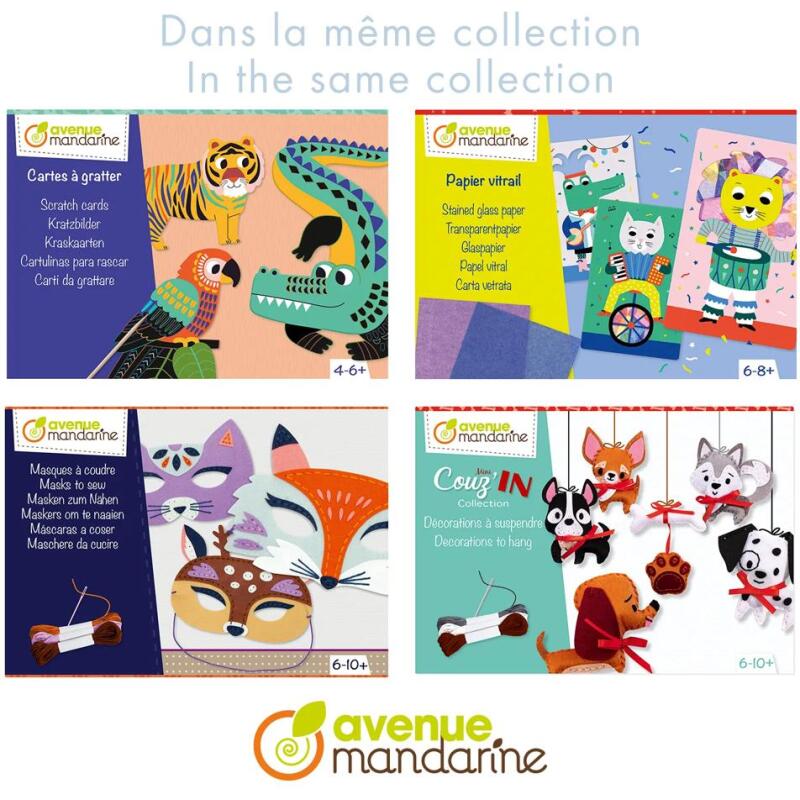 Boîte créative, Masques à coudre, Animaux de la savane - Multicolore