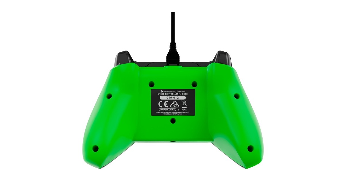 PDPWired Controller - Neon Carbon  (Antraciet/groen, Xbox Series X|S, Xbox One, PC)