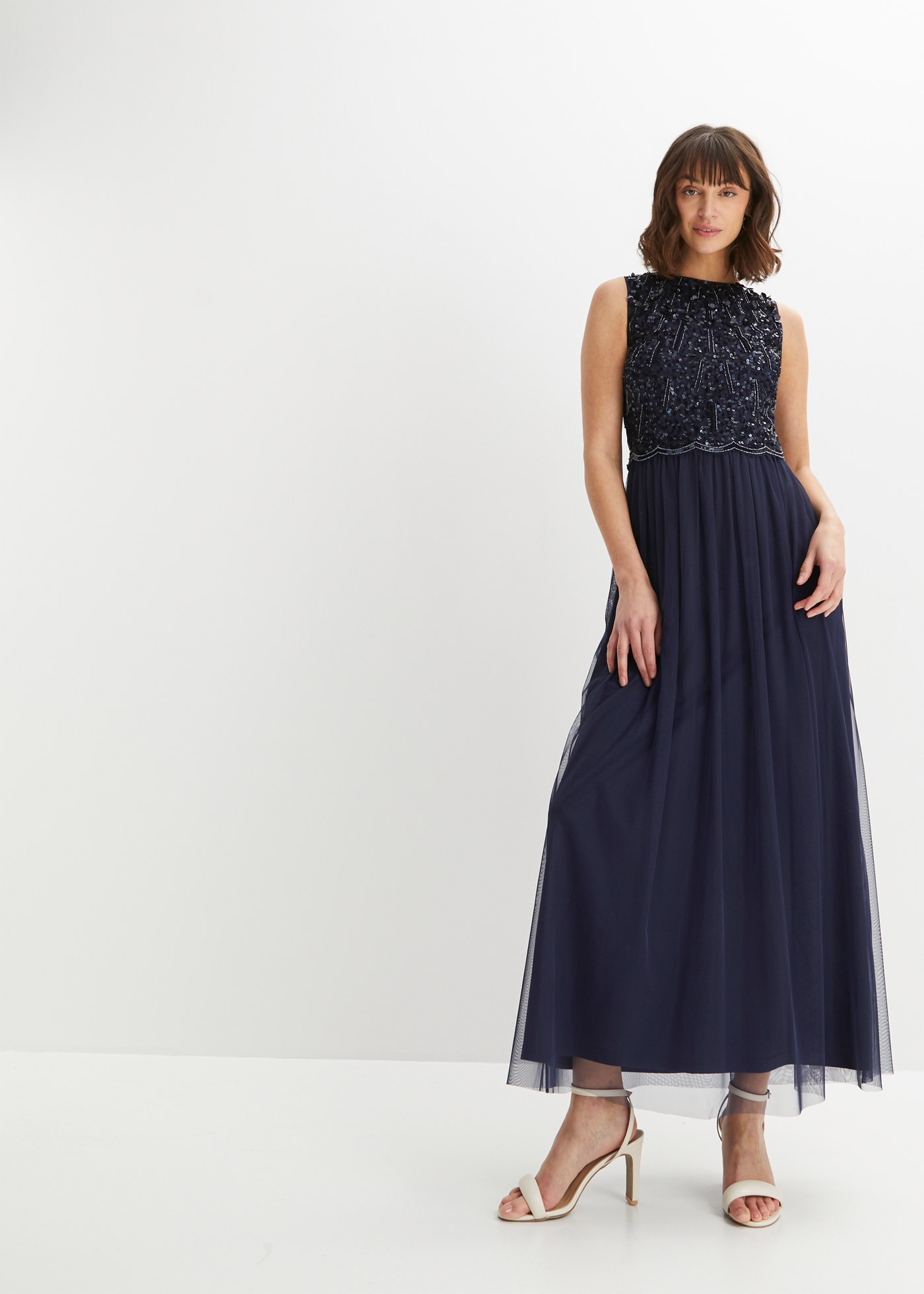 bonprix Maxikleid »Maxikleid mit Paillettenstickerei« Maxikleid mit Paillettenstickerei