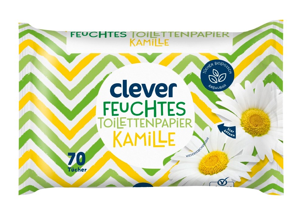 Clever Feuchtes Toilettenpapier Kamille