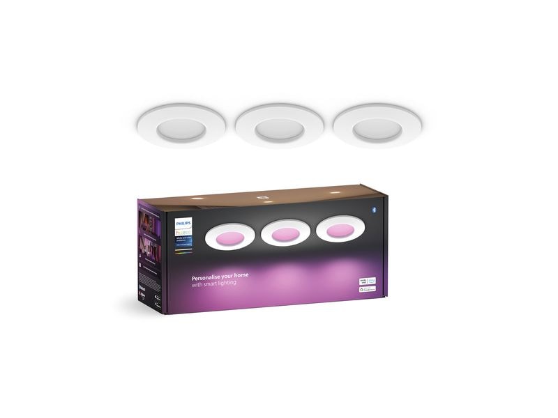 Philips Hue White & Color Ambiance Slim Recessed 90 mm 3er Smarte Hue-Einbauleuchte