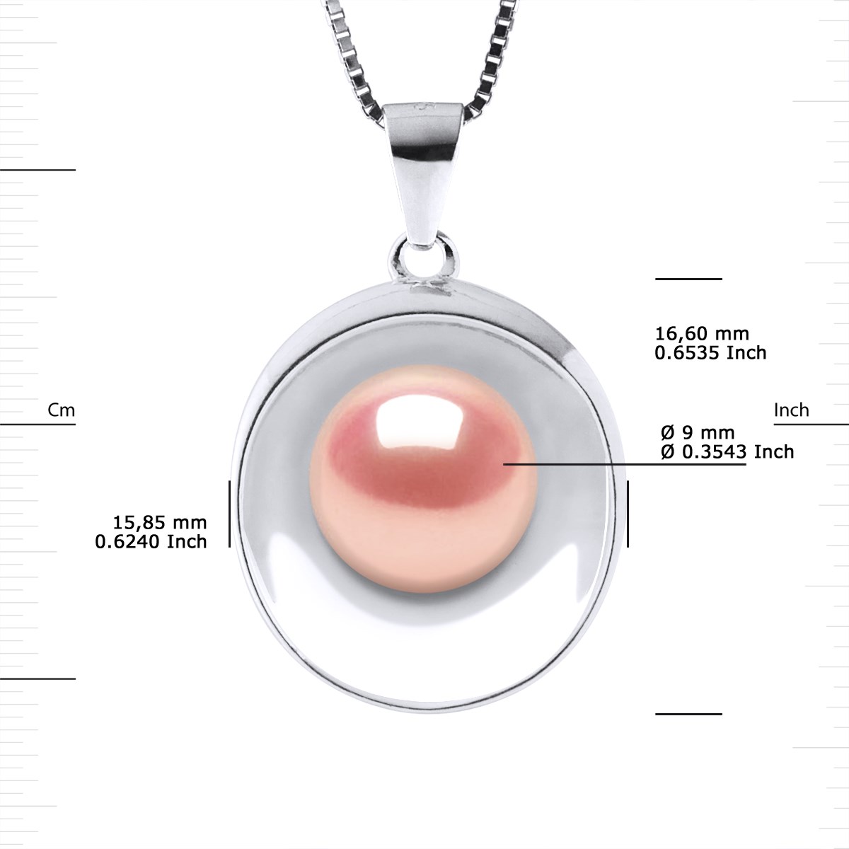 Collier REFLETS Perle d'Eau Douce 9-10 mm Rose Argent 925