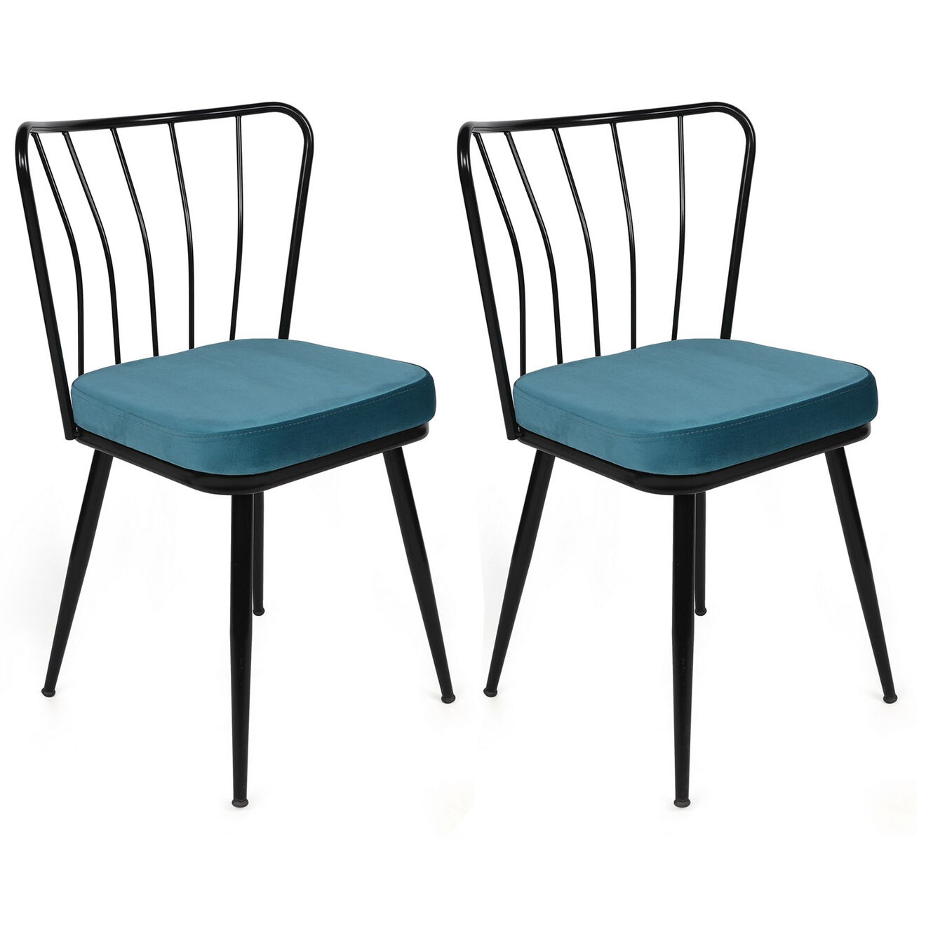 Homitis 2 Chaises Yildiz bleu/noir - 43x82x42 cm