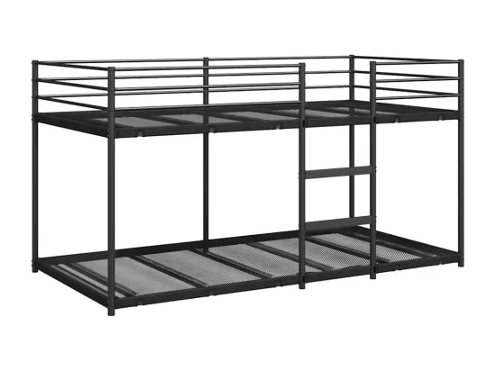 Lit superposé sans matelas noir 75x190 cm acier