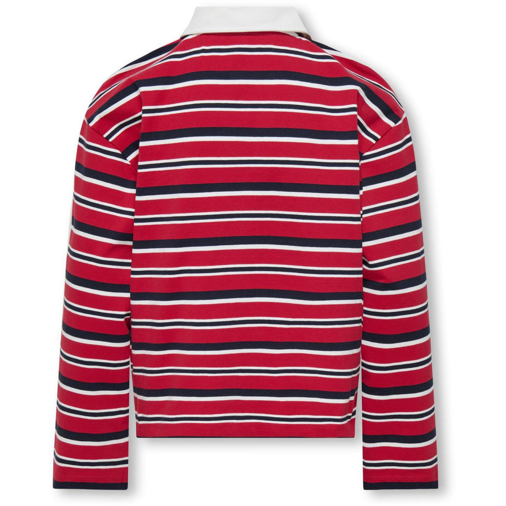 Køb kids ONLY Salsa Night Sky/Cloud Dancer Kogruby Life L/S Boxy Polo Skjorte Jrs