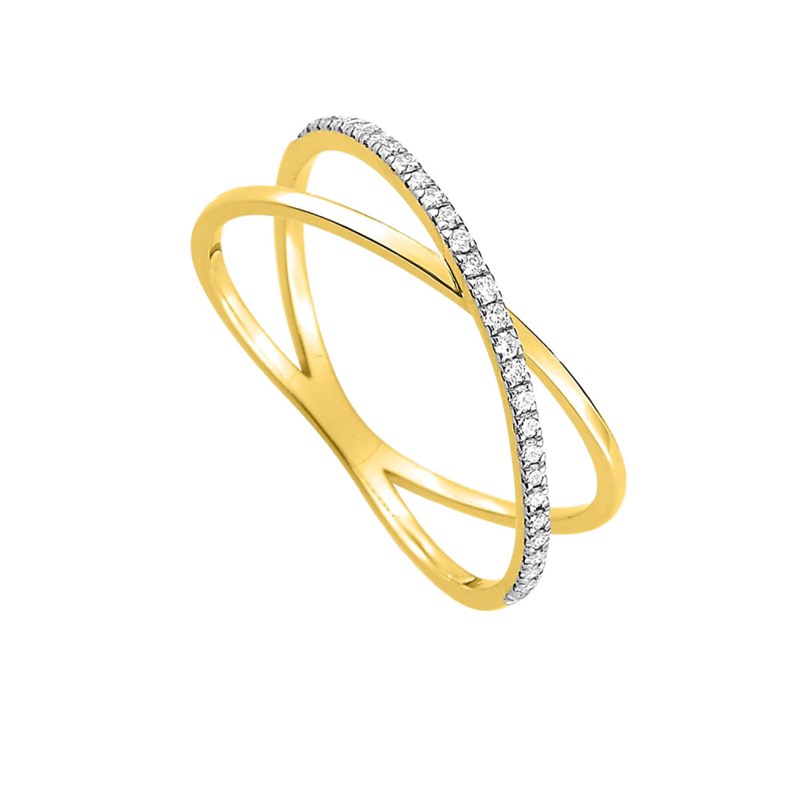 Bague Femme - Or 18 Carats - Diamant 0,11 Carats