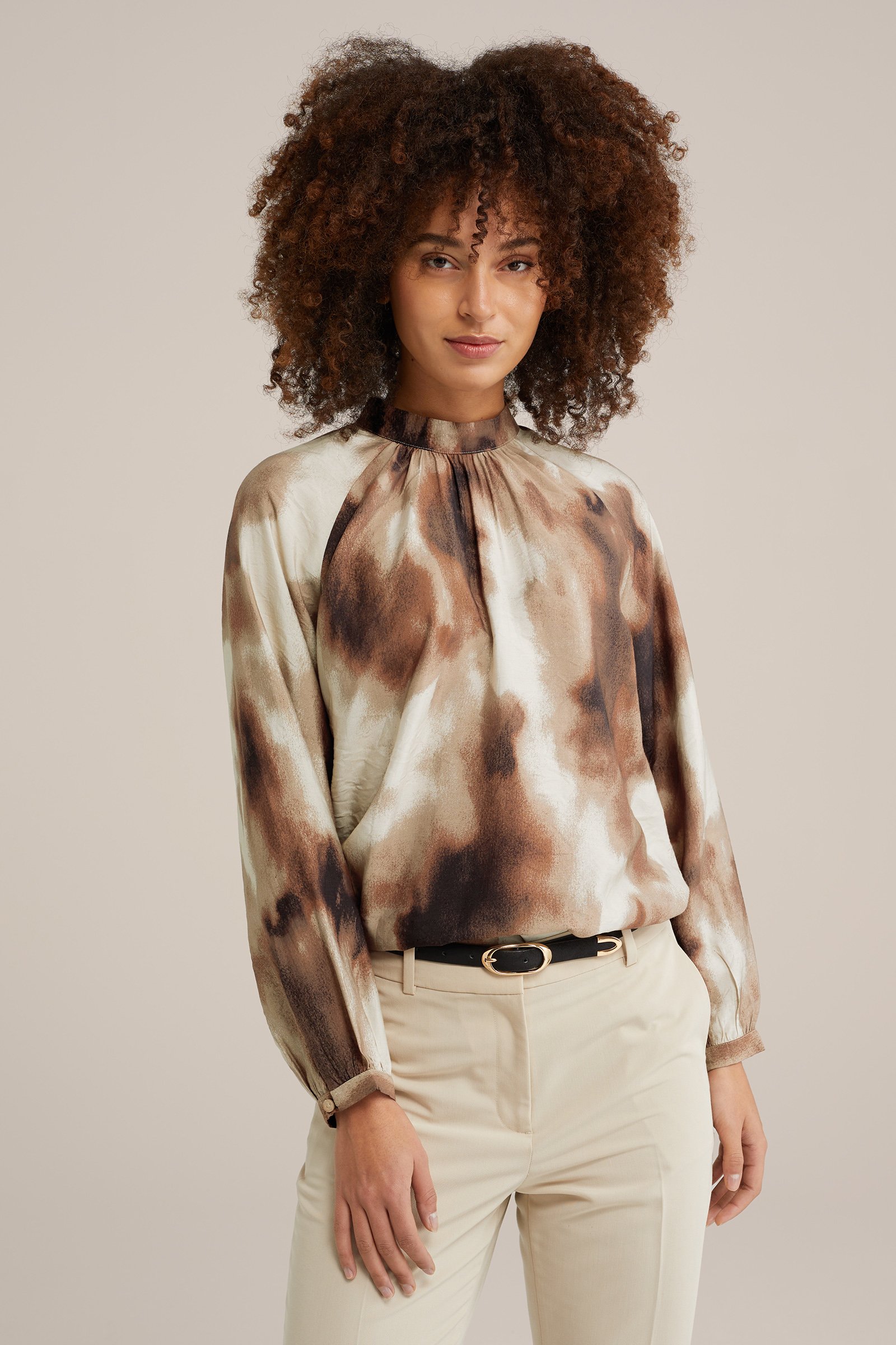 blouse met dessin WE Fashion Beige