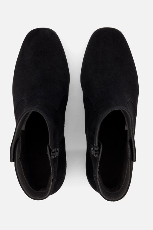 Feyn Enkellaarsjes zwart Suede