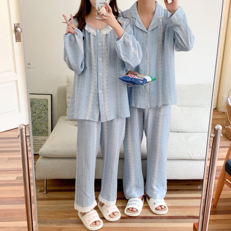 Tanee - Bijpassende gestreepte pyjamaset voor koppels