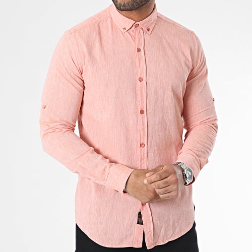 Chemise Manches Longues Orange Chiné