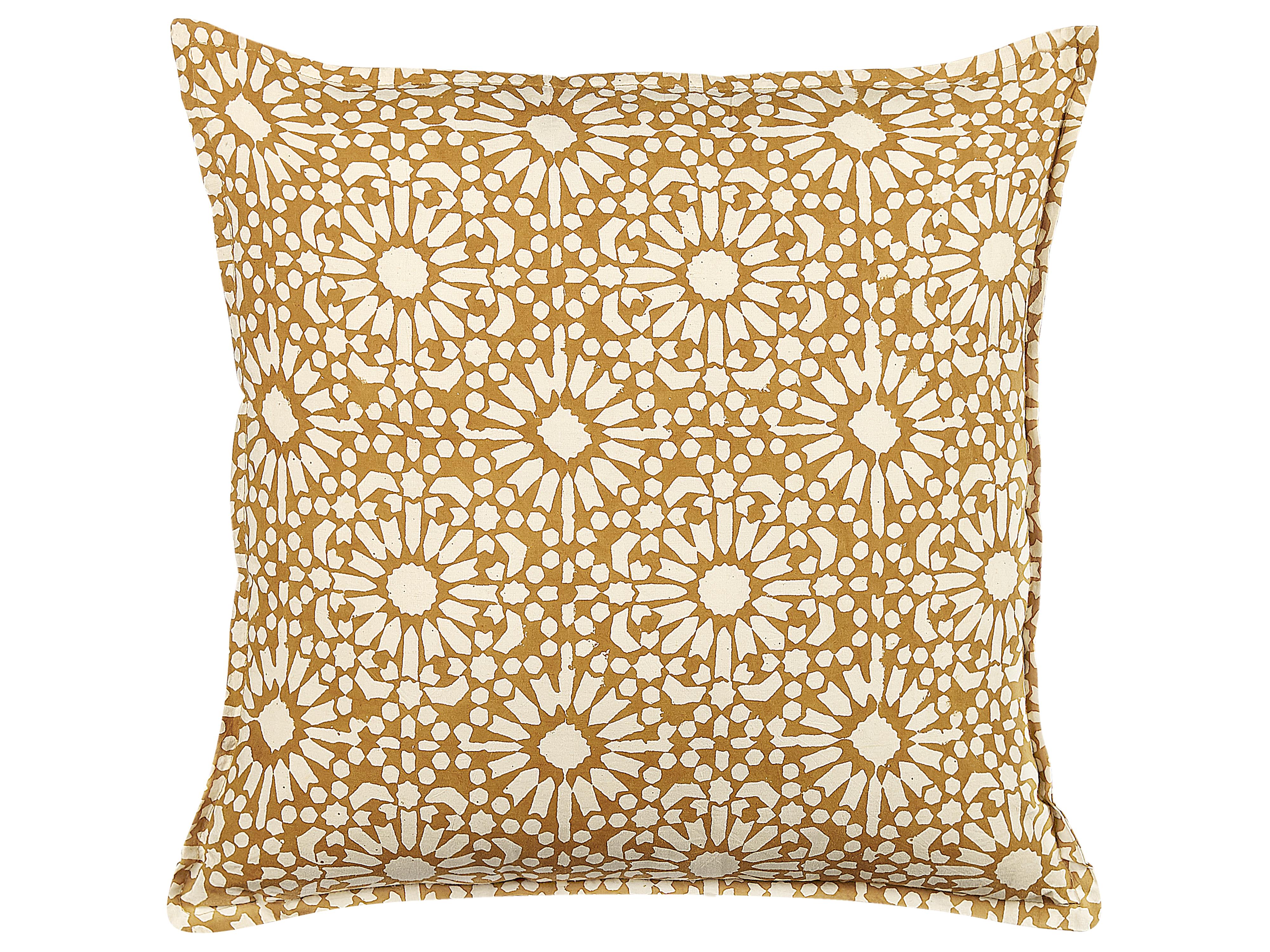 Sierkussen CEIBA Katoen 45 x 45 cm Beige geometrisch patroon