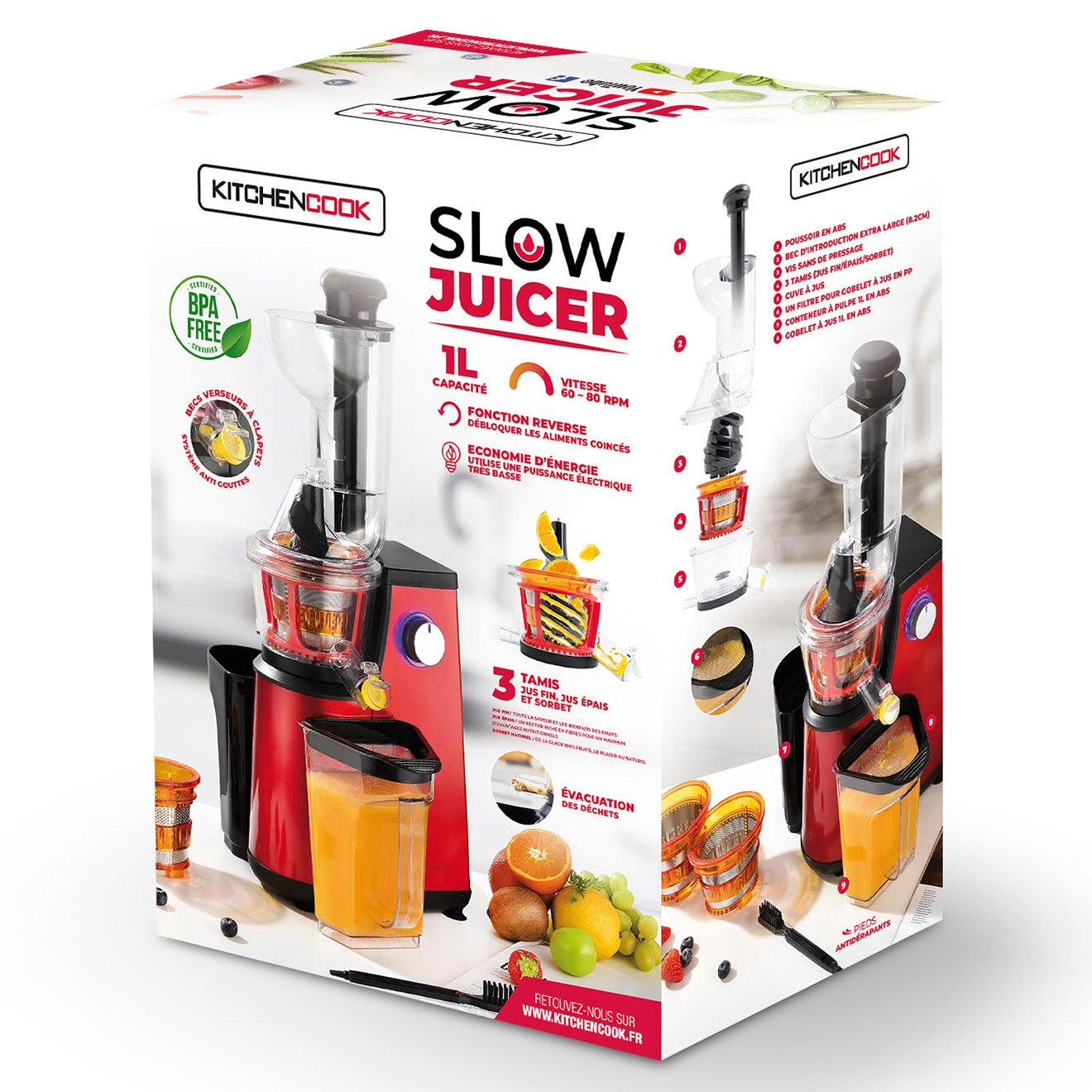 Kitchencook Extracteur à jus rouge