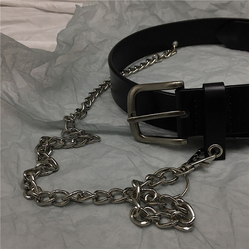 Banash - Kunstleren riem met ketting