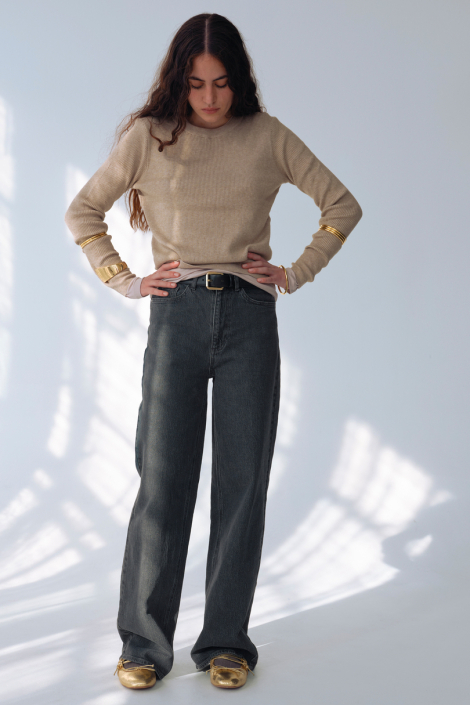 Vila grijze dames jeans