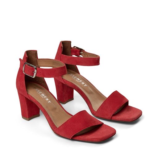 Pavement Sinna Højhælede Sandaler, Red Suede, 41