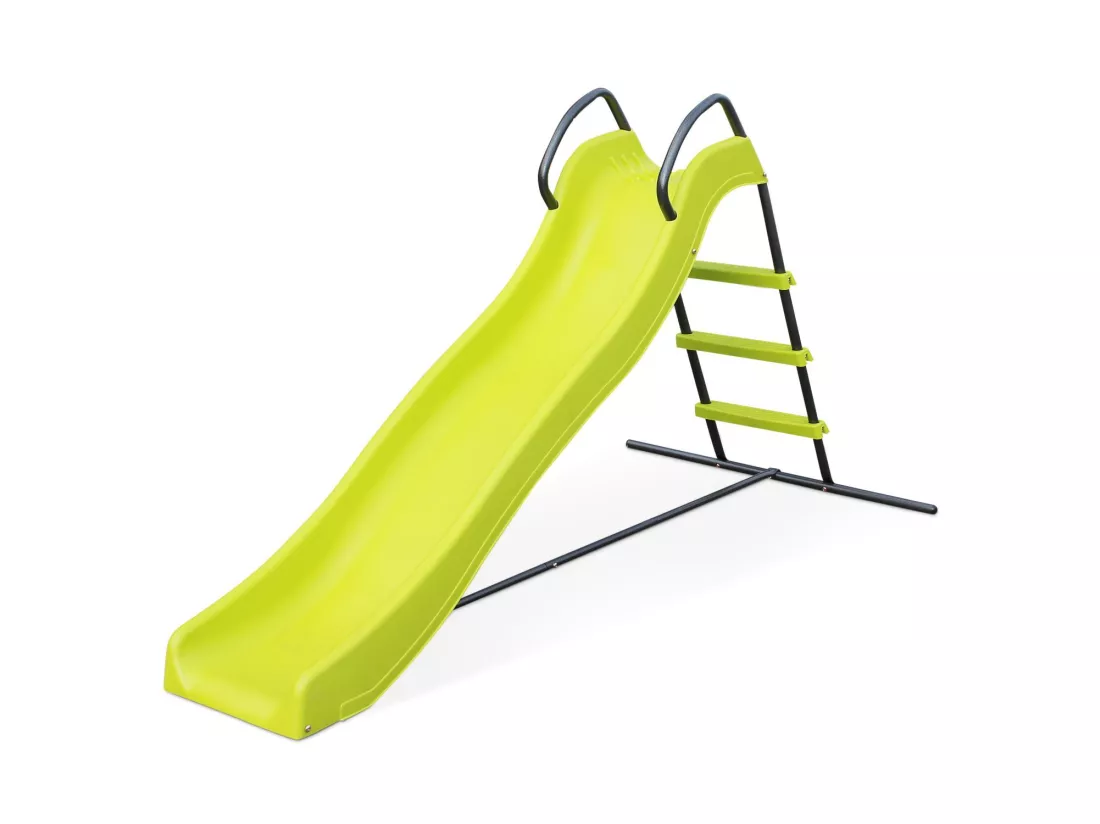 Toboggan - Sirocco vert - Glissière double vague. 175cm de longueur. structure de jardin extérieure. aire de jeu pour le jardin.