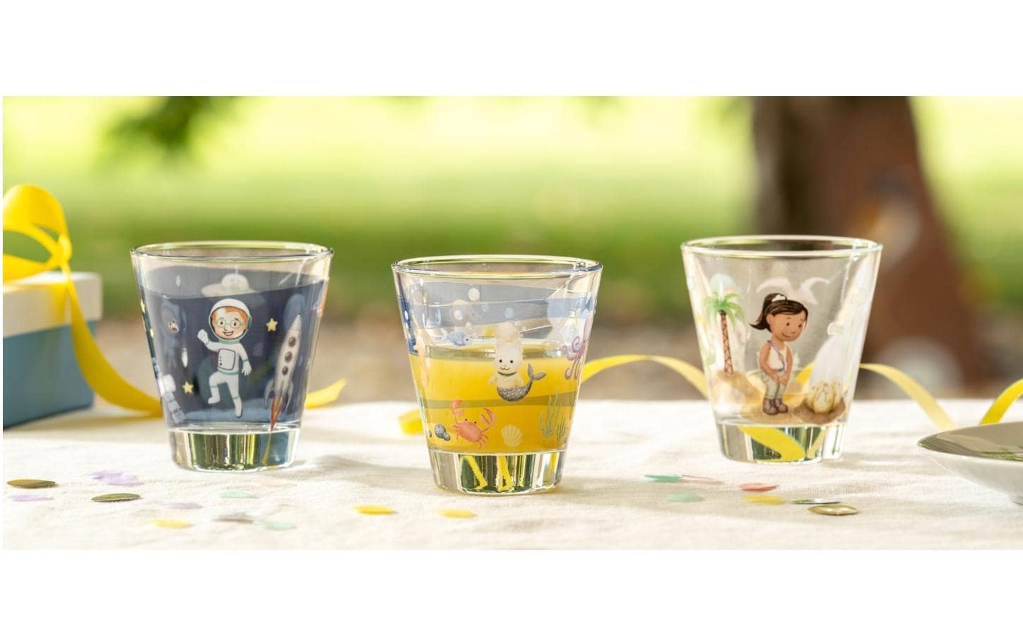 Kindertrinkglas Avventura 215 ml, 6 Stück, AssortiertTrinkglas-Set für Kinder