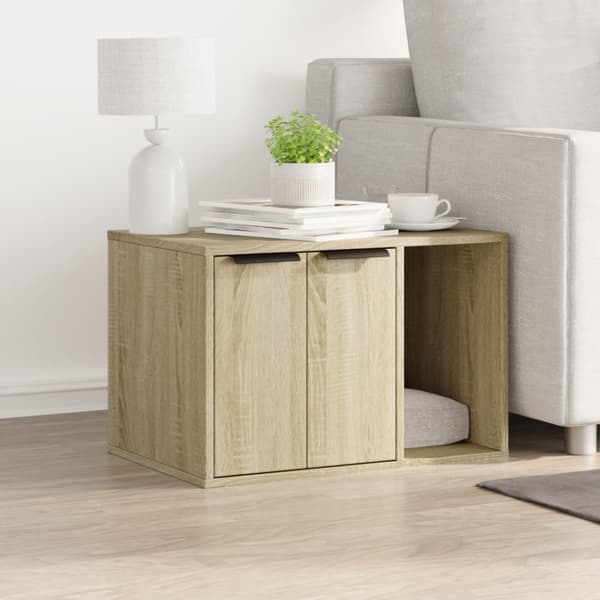 vidaXL Skap til kattetoalett sonoma eik 60x40x40 cm konstruert tre